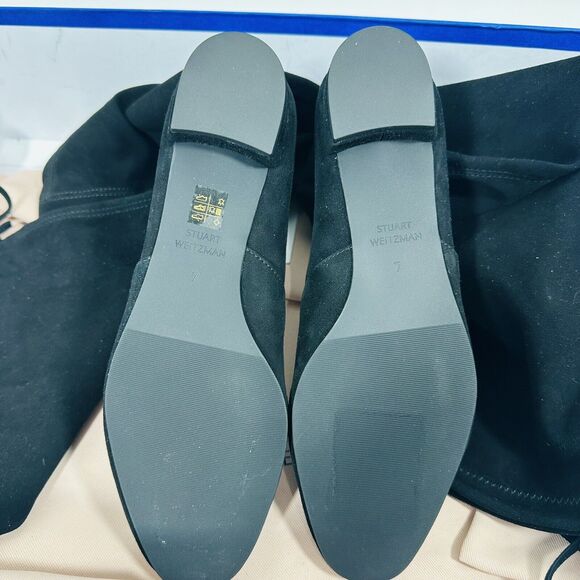 NIB Stuart Weitzman Genna 25 City US 7 Over-The-Knee Boots Black Suede $895 - Picture 6 of 7